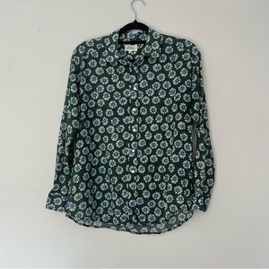Hartford Green Floral Shirt with Blue Accents
